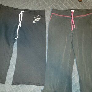 Lot 2 Capri Lounge Pants Derek Heart Xhileration Sweat Pajama Crop L Black Pink